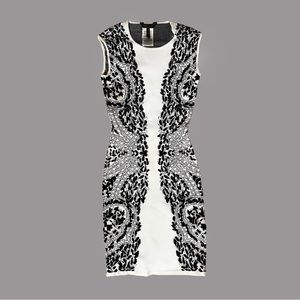BCBG MaxAzria Konnie Jacquard Bodycon Illusion Dress